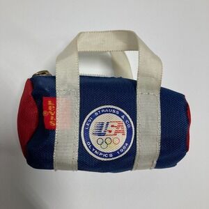 Vtg 80's Levi Strauss & Co. Olympic 1984 Blue  Mini Duffle Bag Keychain 4 Inch